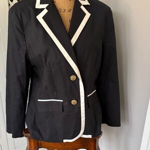 Chadwicks Black Blazer with White Accents